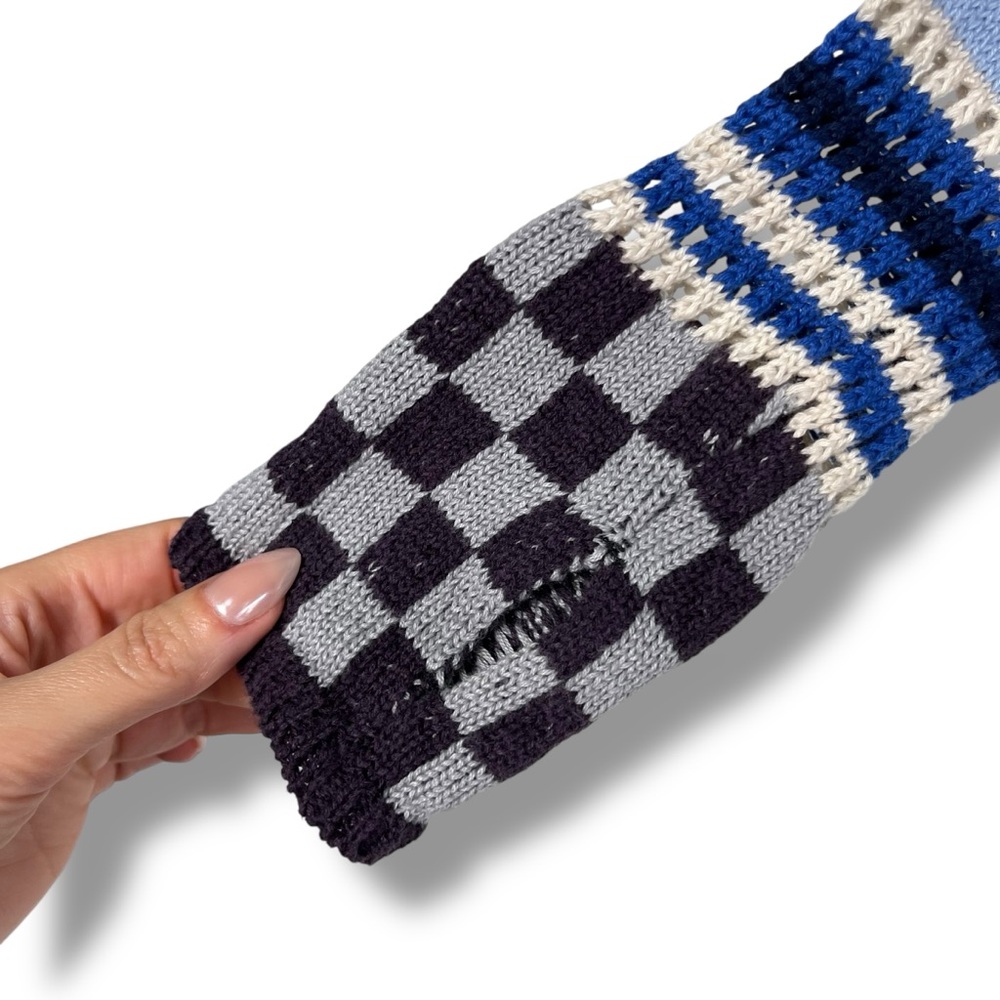 We The Free People Gorgeous Cuff Thermal Top XS Knit Sleeve Thumbhole Fair Isle - Picture 9 of 14